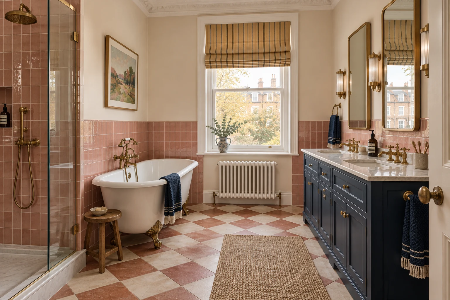 Family residence in Epsom Downs: The main bathroom interior.