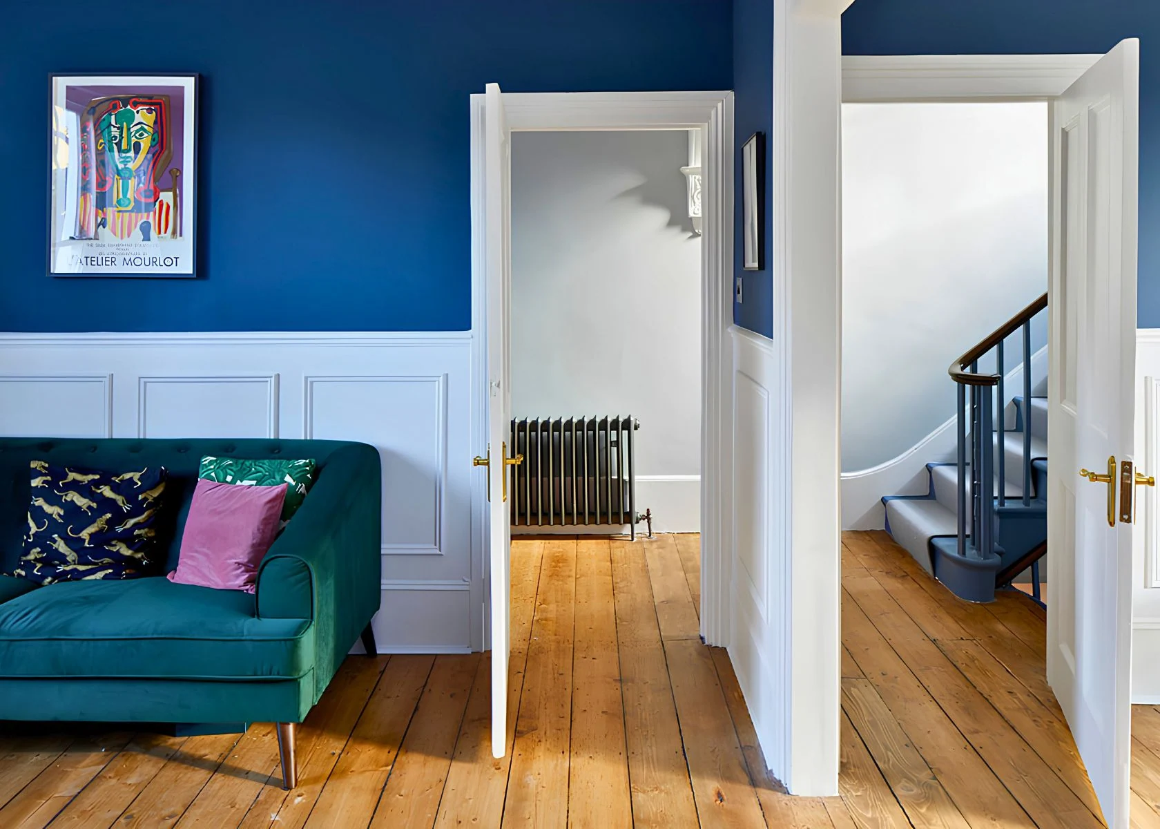 Fernhurst Road: Connections between the sitting room, hall and staircase.