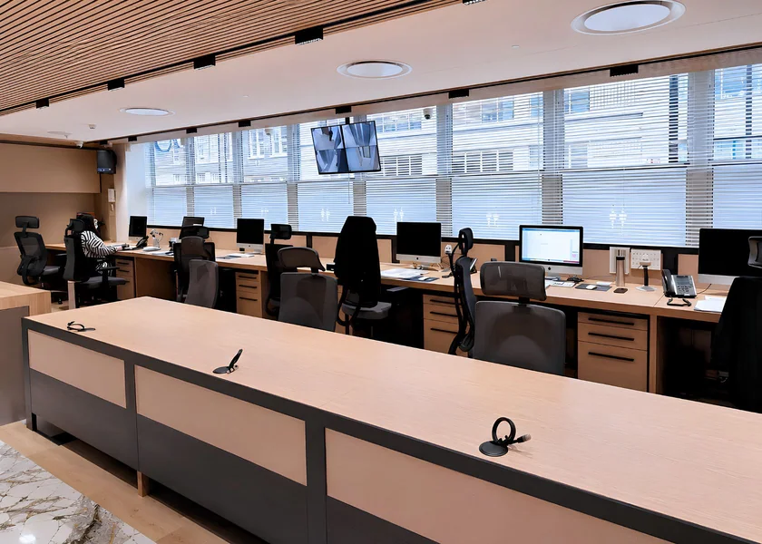 Office interior at Hatton Garden.